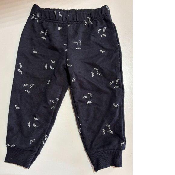 Boys 5 Pc Halloween Set 18 mths Shirts, Bodysuit & Sweatpant Black Gray Bats - Picture 5 of 9